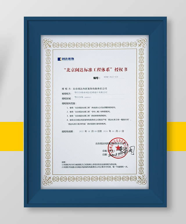 闊達(dá)授權(quán)證書