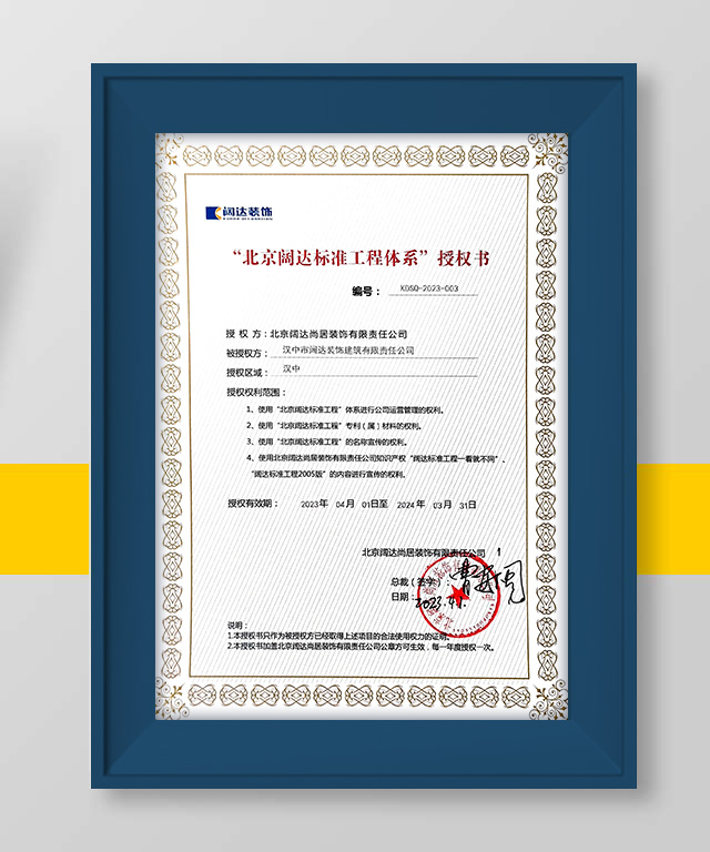 闊達(dá)授權(quán)證書